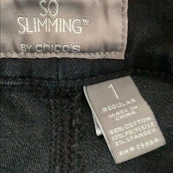 EUC Chico’s Platinum collection black Jeans pants 8-10 - Picture 3 of 8